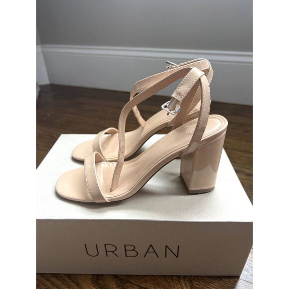 NIB Urban Outfitters Stella Thin Strap Heel in Nude Women's Size 7 - Picture 2 of 11